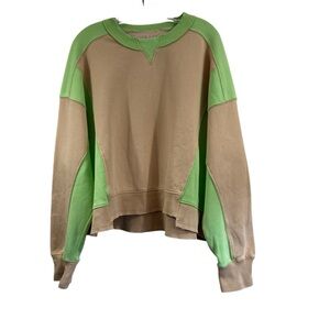 FP Movement by Free People Green and Tan Sweatshirt